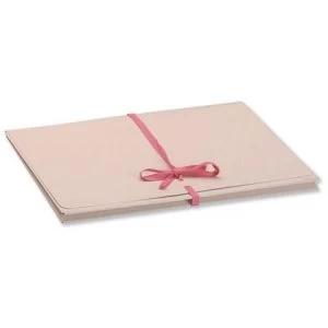 Image of Guildhall Foolscap Merstham Manilla Legal Wallet with Pink Ribbon and 25mm Gusset Buff Pack of 25