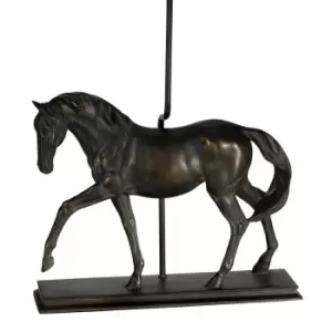 Image of Table Lamp Large Horse Statuette Shade Not Included Bronze Patina LED E27 40w