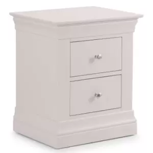 Image of Julian Bowen Clermont 2 Drawer Bedside Table Light Grey