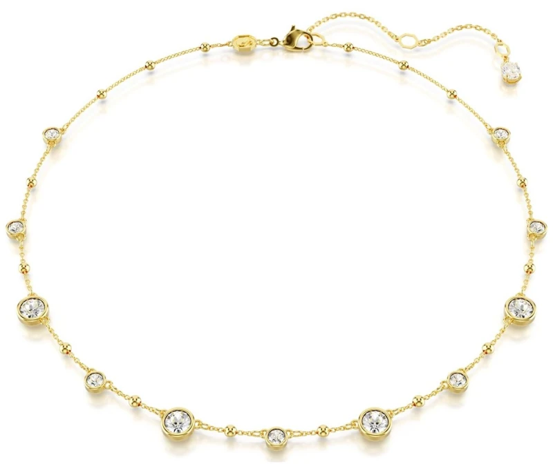 Image of Imber Round Cut Scattered Design White Gold-tone Plated Necklace 5680090