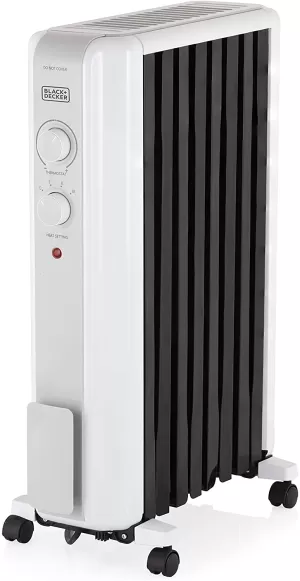 Image of Black and Decker 2000W Oil Filled Radiator with Chimney Effect Design