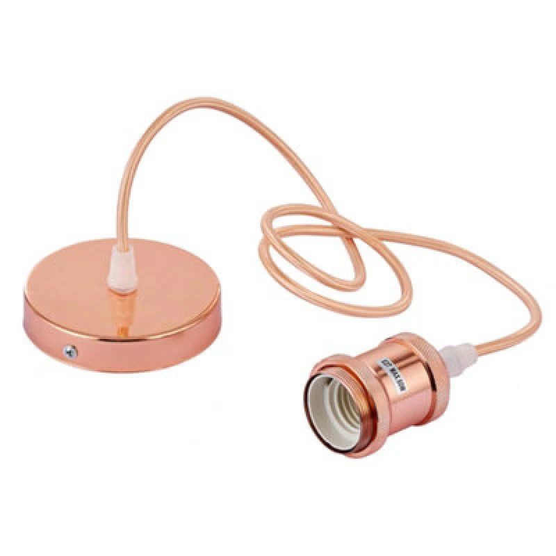 Image of Innoteck Essentials Ceiling E27 Lamp Holder Light Fitting - Rose Gold