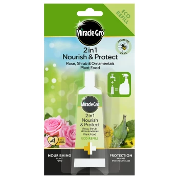Image of Miracle-Gro 2 in 1 Nourish & Protect Rose, Shrub & Ornamental Plant Food Eco-Refill - 24ml