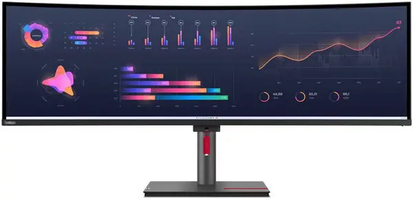Image of Lenovo ThinkVision P49w-30 49" 63DBRAT1UK Quad HD Curved LED Monitor