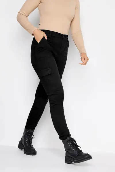 Image of Long Tall Sally Tall Cargo Skinny Jeans Black