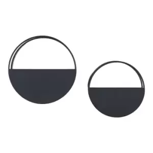 Image of Gallery Interiors Set of 2 Apollo Wall Planter Matt Black
