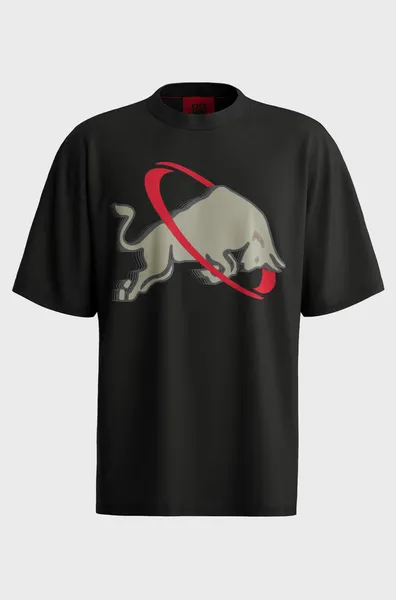 Image of HUGO Red x Racing Bulls Danirick Cotton-Jersey T-Shirt - S Black Tops male 50530066-001 S