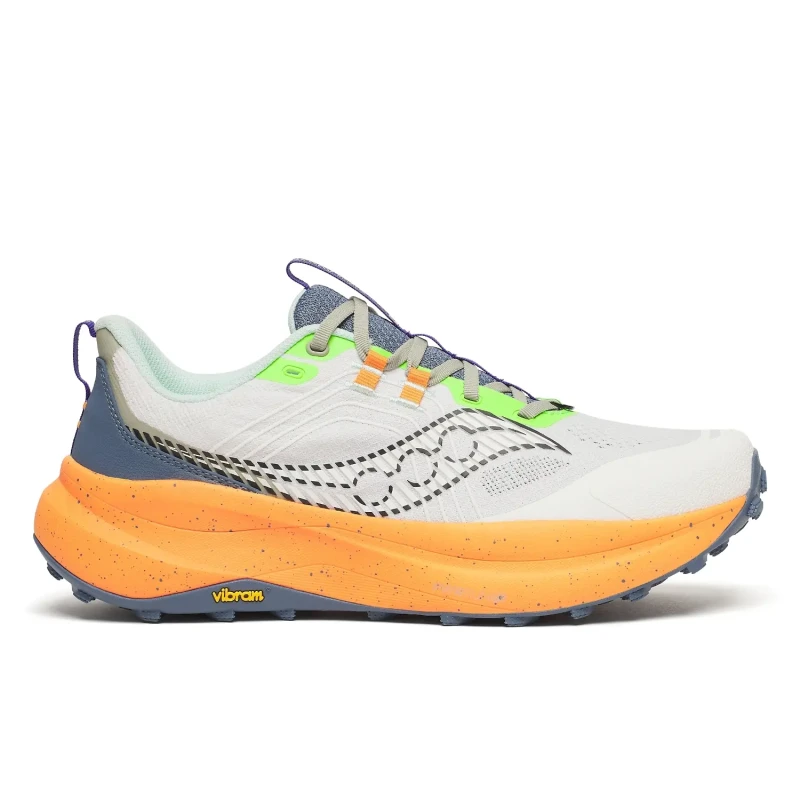 Image of Saucony Xodus Ultra 4 Shoes White Orange SS26, Size 46,5 - EUR
