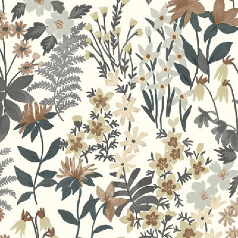 Image of Grandeco Ditsy Floral Agnala Textured Wallpaper, Coco Beige