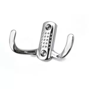 Image of GTV Double Hat Coat Hanger Hook Door Wall Bath Small - Colour Chrome, Pack of 7