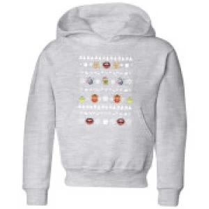 Image of Muppets Pattern Kids Christmas Hoodie - Grey - 9-10 Years