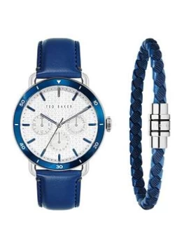 Image of Ted Baker Magarit Mens Watch & Bracelet Gift Set, Blue, Men