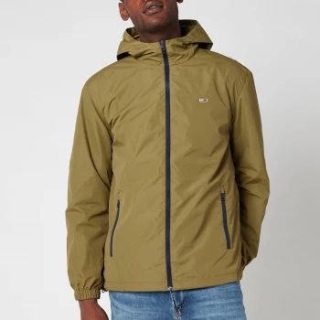 Image of Tommy Jeans Mens Packable Windbreaker Jacket - Uniform Olive - L