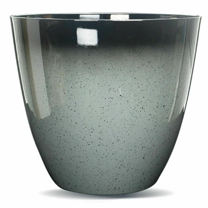 Image of Gr8 Garden Large Round Grey Glazed Effect Egg Cup Planter Patio Flower Plant Pot Tub
