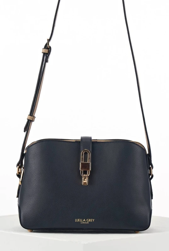 Image of Luella Grey Womens 'Margy' Zip Top Crossbody in Navy Navy Female One Size