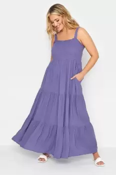 Image of Shirred Strappy Sundress