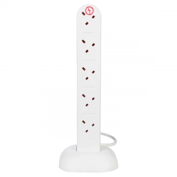 Image of Daewoo 10-Way 2m Surge Protected Tower - White