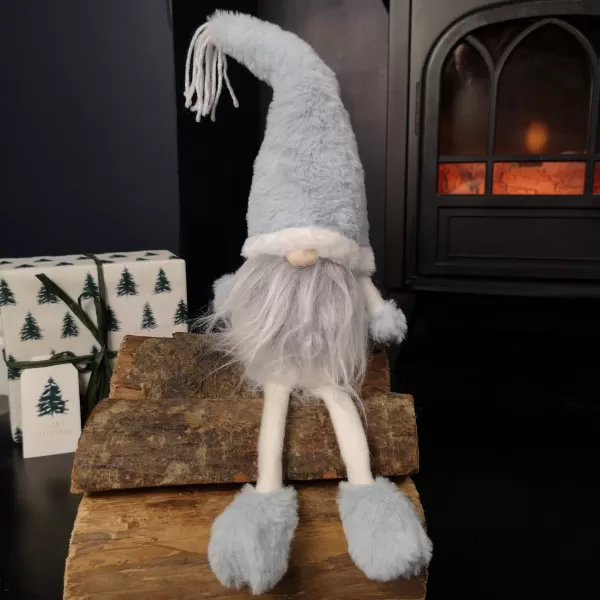 Image of 48cm Pastel Blue Plush Sitting Christmas Gonk with Dangly Legs Decoration
