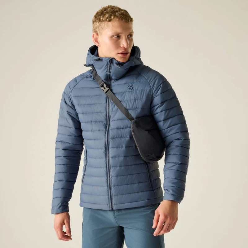 Image of Dare 2b Mens Air Lite Quilted Jacket in Mid Blue Size: Large Mid Blue Male L
