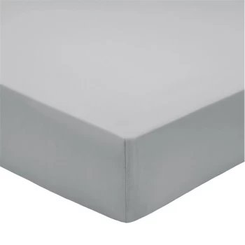 Image of Bedeck of Belfast Bedeck of Belfast 200TC Pima Plain Dye Fitted Sheet - GREY