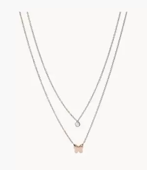 Image of Fossil Women Rose Gold-Tone Stainless Steel Convertible Necklace