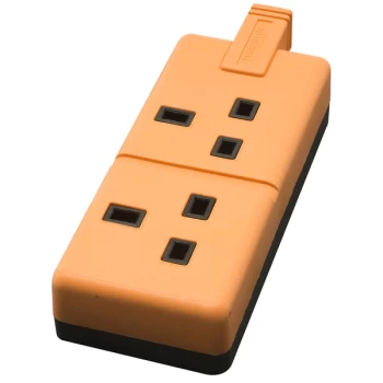Image of Masterplug ELS13/2 ORGC Free Mains Socket 13A - Dual Orange