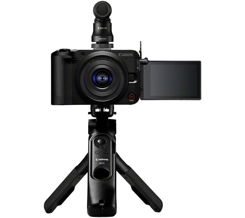 Image of Canon EOS R50 V Mirrorless Camera Creator Kit with RF-S 14-30 mm f/4-6.3 IS STM PZ Lens, Black 8714574691008