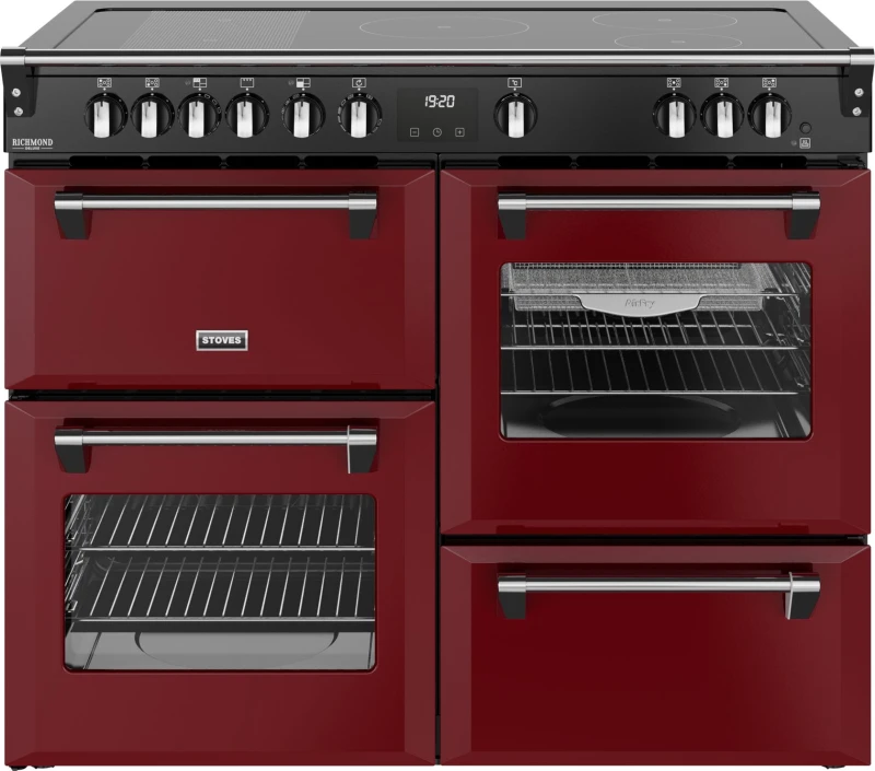 Image of Stoves Richmond Deluxe 110Ei RTY 110cm wide Electric Range Cooker with Induction Hob - Garnet Red - A Rated