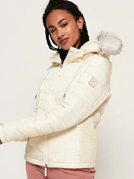 Image of Superdry Luxe Fuji Jacket, Oyster, Size 6, Women
