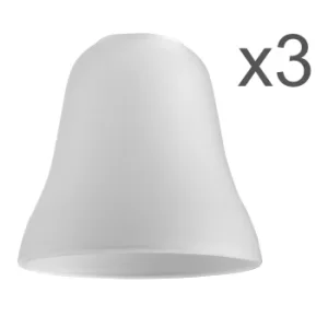 Image of Pack of 3 Bell shaped shades in frosted glass finish