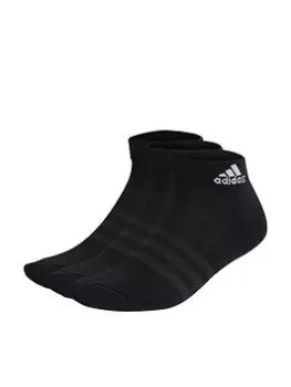 Image of adidas Sportswear Cushioned Ankle Socks 3 Pairs - Black/White, Size S, Men