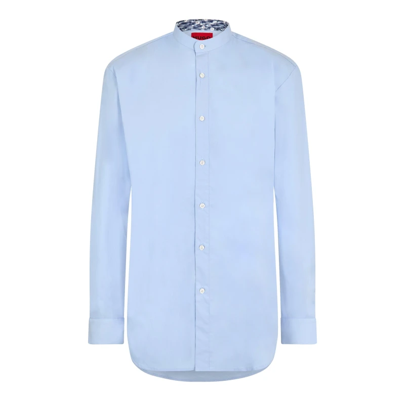 Image of Hugo Mens Kaleb 101 Long Sleeve Oxford Shirt Pastel Blue male 14.5 inch