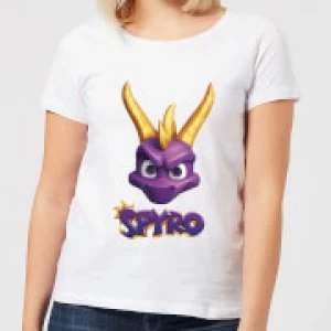 Image of Spyro Face Womens T-Shirt - White - 4XL