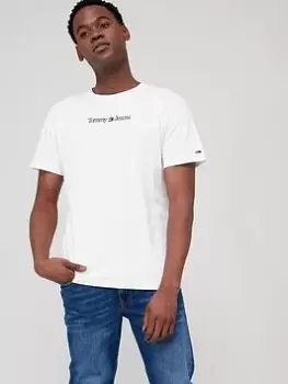 Image of Tommy Jeans Tjm Classic Linear Logo T-Shirt - White