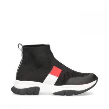 Image of Tommy Hilfiger Flag Sock Trainers - Black 999