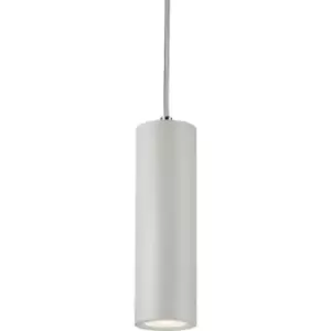 Image of Knightsbridge Dasan Single Long Fixed Round Pendant White - DAB1FRW