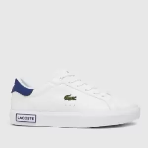 Image of Lacoste White & Blue Powercourt Boys Youth Trainers