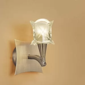 Image of Rosa Del Desierto wall light with switch 1 Bulb G9, antique brass