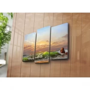 Image of 3PATK-3 Multicolor Decorative Canvas Painting (3 Pieces)