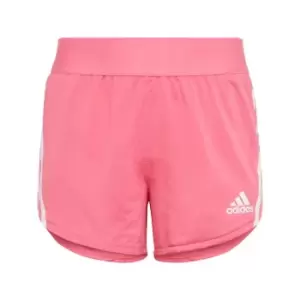 Image of adidas AEROREADY Training 3-Stripes Knit Shorts Kids - Pulse Magenta / White
