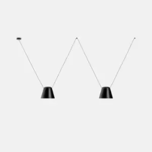 Image of Attic Decorative Hanging Ceiling Pendant Matt Black 2x E27 / 75cm x 200cm