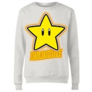 Image of Nintendo Super Mario Invincible Womens Sweatshirt - White - S