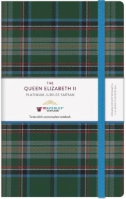 Image of The Queen Elizabeth II Platinum Jubilee Tartan Cloth Large Notebook : Waverley Commonplace Notebooks Hardback