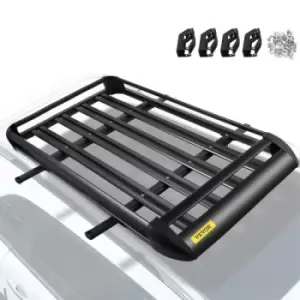 Image of VEVOR Roof Rack Basket Universal Aluminum 130 x100cm Luggage Carrier with Bars