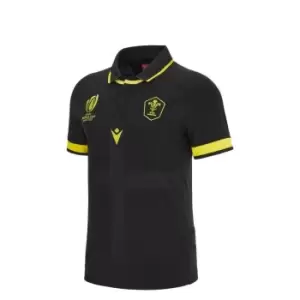 Image of Macron Wales Rugby Away Shirt 2023 2024 Juniors - Black
