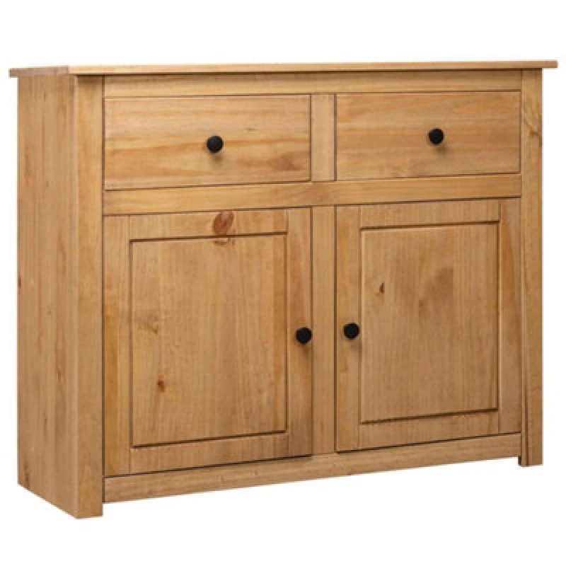 Image of vidaXL Solid Wood Pine Sideboard 2 Drawers 2 Doors Storage Chest Side Cabinet