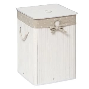 Image of Premier Housewares Kankyo Bamboo Laundry Hamper - White Bamboo