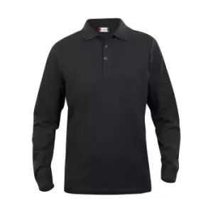 Image of Clique Mens Classic Lincoln Long-Sleeved Polo Shirt (5XL) (Black)