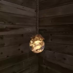 Image of Samuel Alexander - 14cm Battery Operated Hanging Glass Ball Christmas Decoration in Warm White