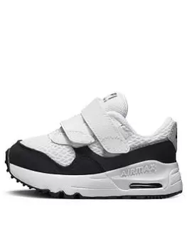 Image of Nike Air Max Systm Infants Unisex Trainers, White/Blue, Size 9.5